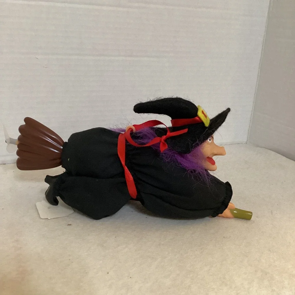 Vintage Halloween Witch on Broom Propeller Broomstick Decoration Ornament